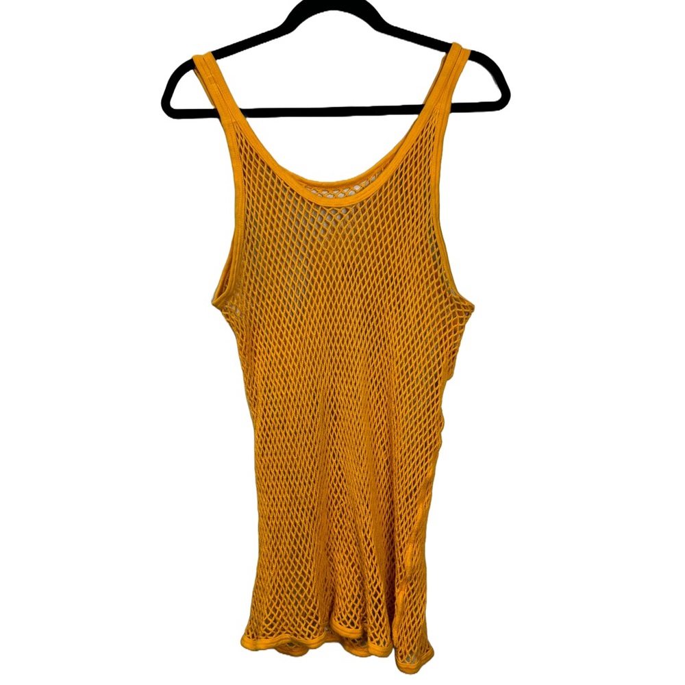 Vintage 90s Crochet Knitted Net Swimsuit Beach Coverup sz XL